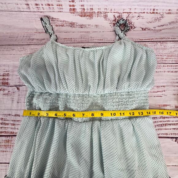 Antheaa Chiffon Babydoll Sundress XL Mint Green Ruffle Smocked Tier Summer Dress - Picture 11 of 16